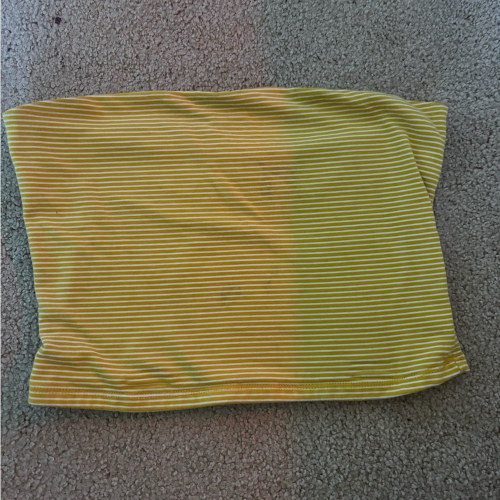 Heart Hips Yellow and White Striped Top